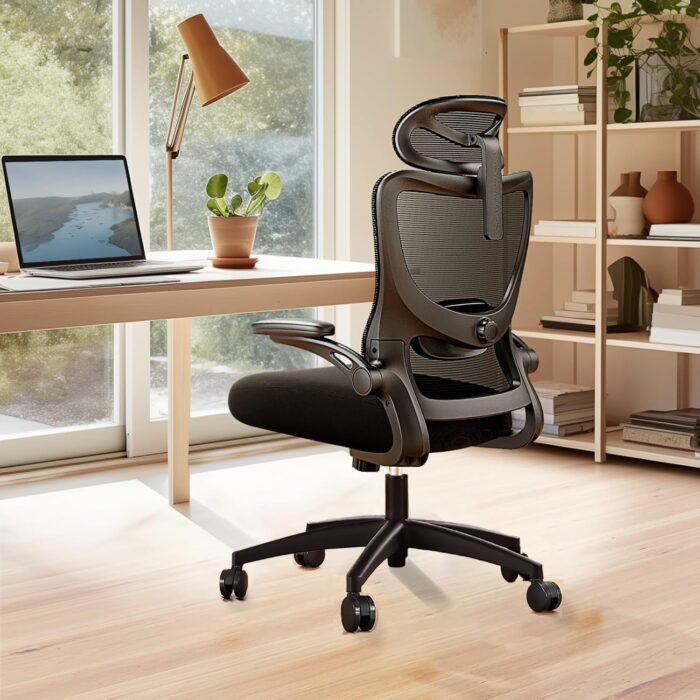 LAVORO ART Ergonomic Office Chair Computer Desk Chair Hold up to 135 Kg High Back Mesh and Adjustable Lumbar Support Rolling Home Office Desk Chairs Comfortable Gaming Work Wheel 3D Armrests Headrest - Image 8