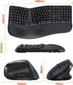 MEETION Ergonomic Wireless Keyboard and Mouse, Ergo Keyboard with Vertical Mouse, Split Arch Keyboard with Cushioned Wrist Palm Rest, Natural Typing Rechargeable Full Size, Windows/Mac/Computer/Laptop - Image 5
