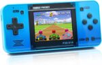 WELLST·G Handheld Game for Kids -Preloaded 220 Retro Video Games, Portable Gaming Player with Rechargeable Battery 3.0" LCD Screen, Mini Arcade Electronic Toy Gifts for Boys Girls (Blue)