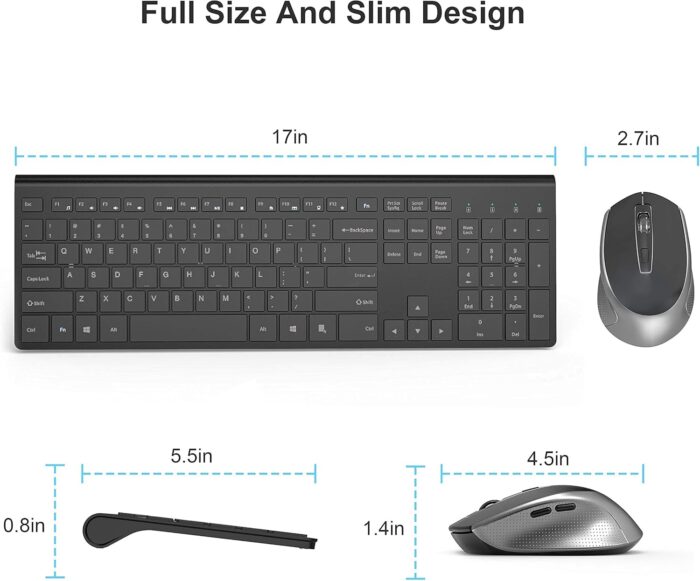 JOYACCESS Wireless Keyboard and Mouse Combo Rechargeable Keyboard and Mouse 2.4G Ultra Slim Full Size for Mac,Windows,Laptop,Desktop - Image 7