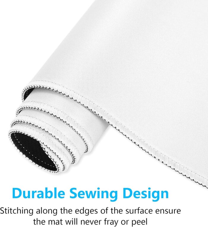 Dapesuom Large Gaming Mouse Pad, Extended Mousepad with Stitched Edges, Water Resist Keyboard Pad with Non-Slip Base, Big XXL Mousepad Desk Mat for Gamer, Laptop, Office, 31.5x15.7in, Ivory White - Image 5