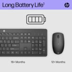 HP 230 Wireless Keyboard and Mouse Combo Set, 2.4 GHz Wireless USB-A Nano Receiver, Up to 1600 dpi, Up to 16 Months Battery Life - Black, 18H24AA#ABU, 18H24AA - Image 5