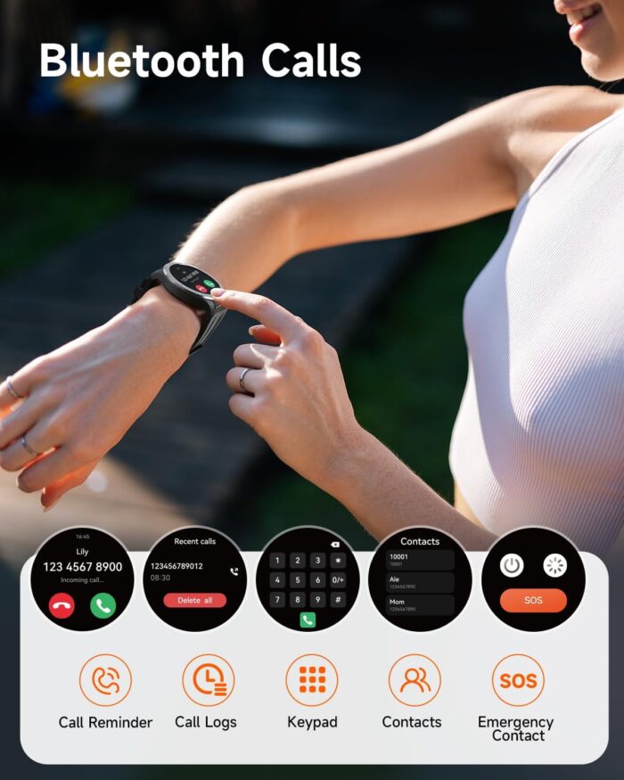 TRUEFREE Watch 1 Smart Watches for Men Women (Make/Answer Calls), 1.53" Fitness Tracker With Heart Rate SpO2 Sleep Stress Monitor 127 Sports Modes IP68 Waterproof, Smartwatch for iPhone Android Phones - Image 2