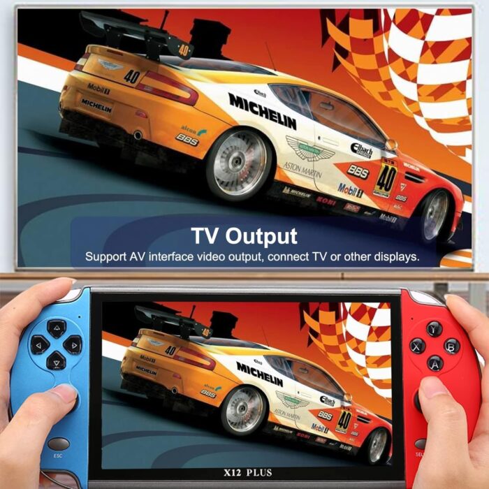 REBENUO Portable Game Console X12 Plus 7 inch 16GB Handheld Double Joystick Game Controller Supports AV Output TF Card Music E-book - Image 5