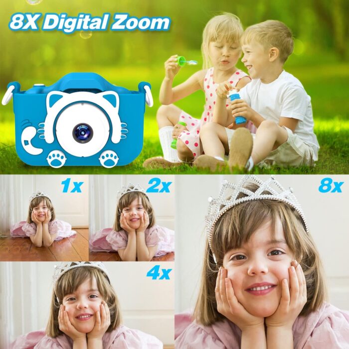 Goopow Kids Camera Toys for 3-8 Year Old Boys,Children Digital Video Camcorder Camera with Cartoon Soft Silicone Cover, Best Chritmas Birthday Festival Gift for Kids - 32G SD Card Included - Image 7