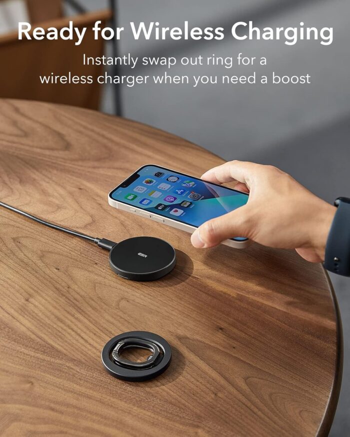 ESR Magnetic Phone Ring Holder, HaloLock Stand Designed for MagSafe, Magnetic Ring Holder with Adjustable Kickstand, Magnetic Phone Grip, Magnetic Accessories for iPhone 16/15/14/13/12 Series, Black - Image 6