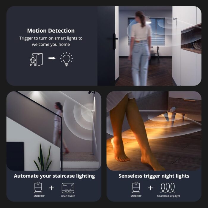 SONOFF SNZB-03P ZigBee Motion Sensor (Updated Version), Wireless Motion Detector Get Alerts or Trigger Lights, SONOFF Zigbee Bridge Required, Batteries Included, Works with Alexa & Google Home - Image 4
