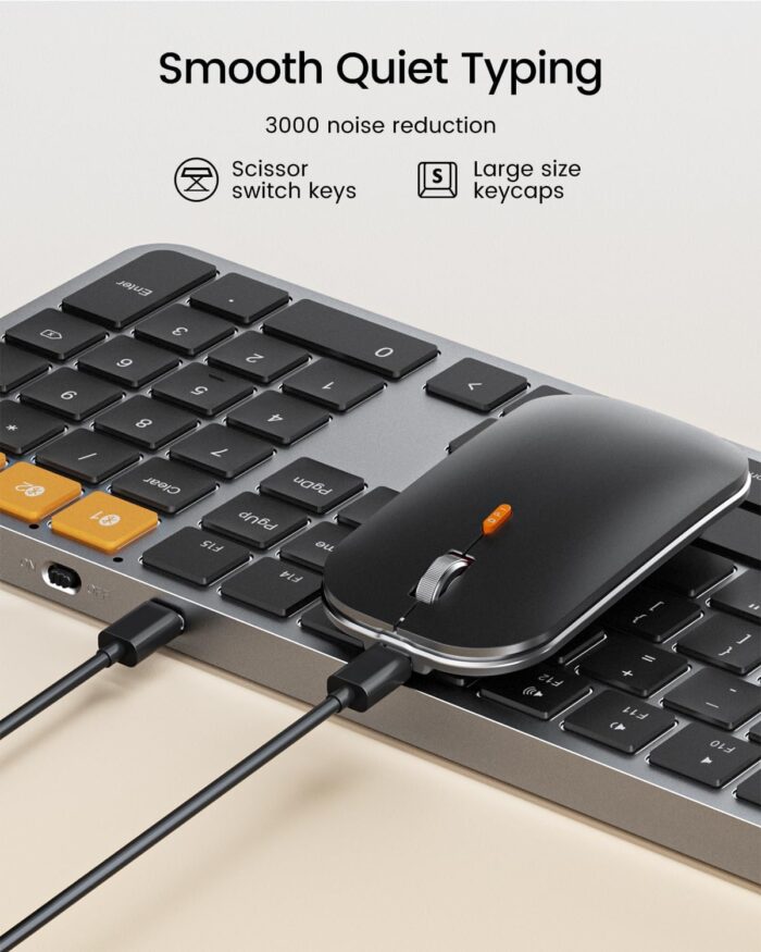 ProtoArc Backlit Bluetooth Keyboard and Mouse for Mac, KM100-A Full Size Wireless Keyboard Mouse for Mac, Multi-Device Rechargeable for MacBook Pro/Air, iPhone, iPad, Space Gray - Image 5