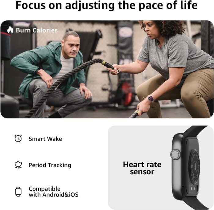 Smart Watch, 1.85" Smartwatch for Men Women (Answer/Make Call), Fitness Tracker with 140+ Sport Modes, IP68 Waterproof, Heart Rate/Sleep/Spo2 Monitor, Pedometer, Activity Tracker for Android iOS - Image 5