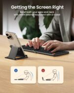 ProtoArc Foldable Compact Keyboard, XK04 Portable Bluetooth Keyboard with PU Leather Cover, Pocket-Sized Wireless Travel Keyboards for iPad, iPhone, Smartphone, Tablet and Laptop - Black - Image 5