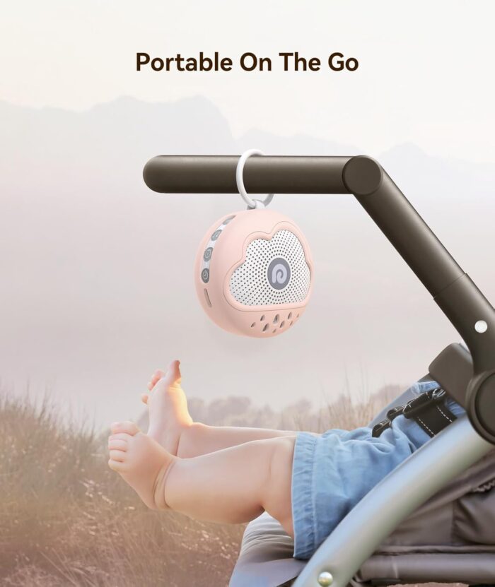 Dreamegg White Noise Machine with Cute Silicone Protective Cover- Portable Sound Machine for Baby Adult, 21 Soothing Sounds for Sleeping, Rechargeable Sleep Aid for Home Travel Nursery Gift Pink - Image 7