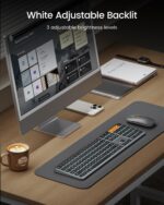 ProtoArc Backlit Bluetooth Keyboard and Mouse for Mac, KM100-A Full Size Wireless Keyboard Mouse for Mac, Multi-Device Rechargeable for MacBook Pro/Air, iPhone, iPad, Space Gray - Image 3