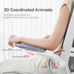 SIHOO M59AS-M301 Ergonomic Office Chair, Upgrade the large cushions,Breathable Mesh Desk Chair with Dual Back Design, Swivel Task Chair, Adjustable Height Gaming Chair(Grey) - Image 4