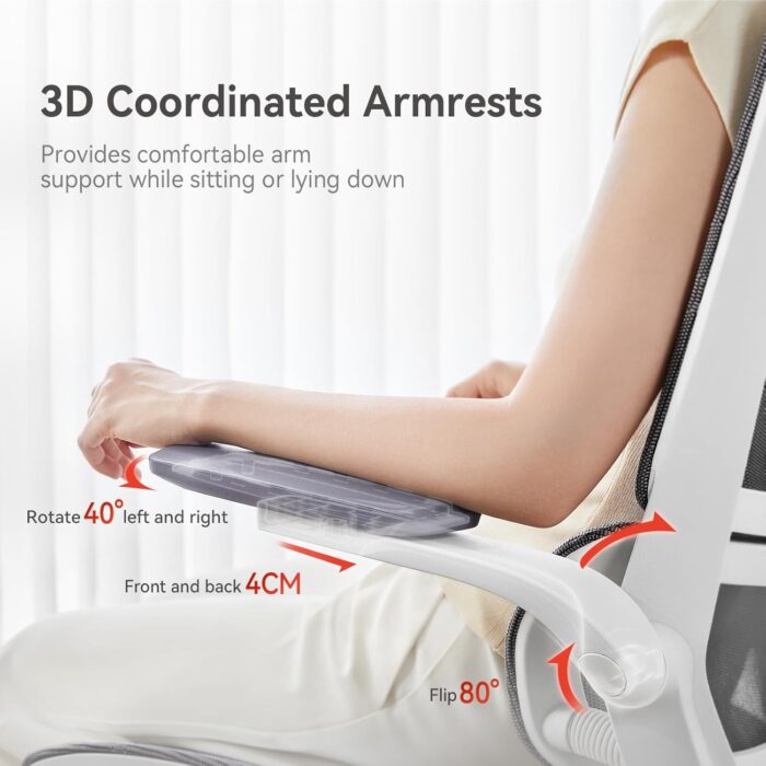 SIHOO M59AS-M301 Ergonomic Office Chair, Upgrade the large cushions,Breathable Mesh Desk Chair with Dual Back Design, Swivel Task Chair, Adjustable Height Gaming Chair(Grey) - Image 4