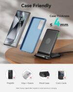 INIU Wireless Charger Stand, 15W Qi Certified Fast Wireless Charging Station with Sleep-Friendly Adaptive Light for iPhone 16 15 14 13 Pro XS 8 Plus Samsung Galaxy S25 S24 S23 Note 20 Google etc. - Image 5