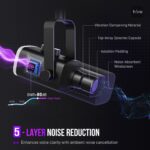 FIFINE XLR/USB Dynamic Microphone for Podcast Recording, PC Computer Gaming Streaming Mic with RGB Light, Mute Button, Headphones Jack, Desktop Stand, Vocal Mic for Singing YouTube-AmpliGame AM8 - Image 4