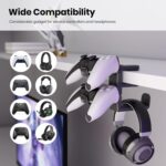 PAIFIEVD 3-in-1 Headphone Stand Holder,Headset Holder with Adjustable Clamp& Rotating Arm,Universal PC Gaming Accessory Headset Stand - Image 3