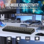 EPOMAKER x Aula F65 65% Wireless Mechanical Keyboard, Hot Swappable Gasket Custom Gaming Keyboard with Five-Layer Padding, RGB Backlit, Bluetooth/2.4GHz/USB-C (Black, Graywood V3 Switch) - Image 3