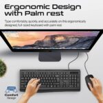Promate Wired Keyboard and Mouse Combo, Ergonomic Slim Full-Size Quiet Keyboard, 2400 DPI Ambidextrous Mouse, Spill-Resistance, Media Keys, Plug and Play for iMac, MacBook Pro, Dell, Combo-CM4 - EN/AR - Image 4