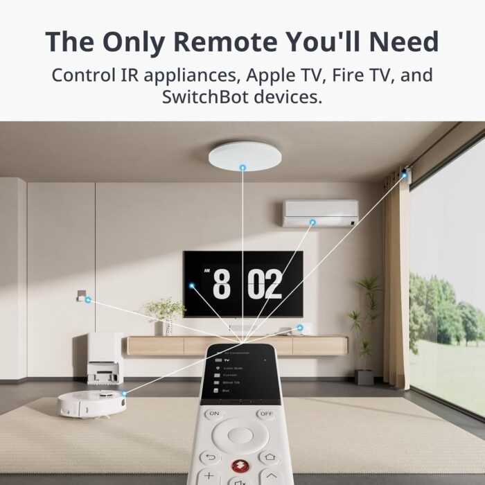SwitchBot Multi-Use Smart Universal Remote Control with Customized App, Hub Required, Control 10 IR, 15 Bluetooth Devices & 10 Scenes, Compatible with TV/AC/SwitchBot Bot, Curtain, Blind Tilt and more - Image 2