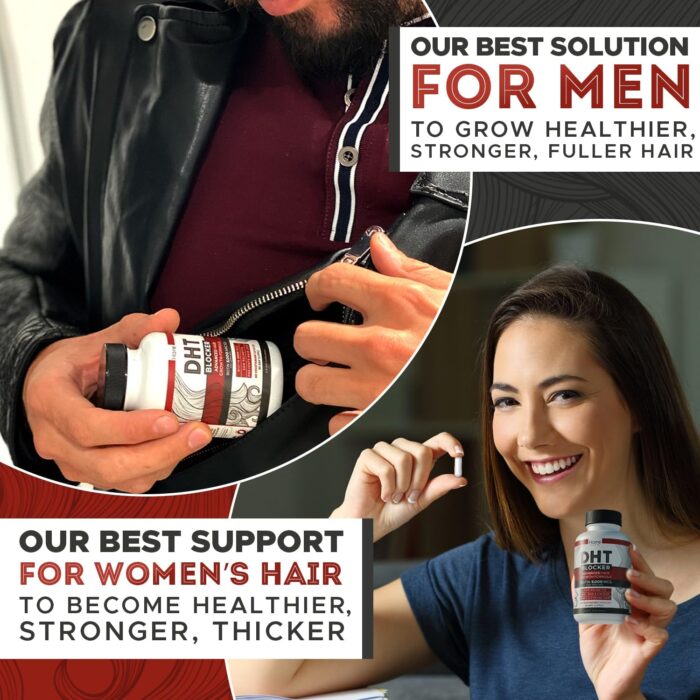 Hairo Nutrition DHT Blocker Growth Supplement - High Potency Biotin & Saw Palmetto for Regrowth - Natural Loss Treatments for Women & Men - Helps Stimulate Follicle Growth - Image 6