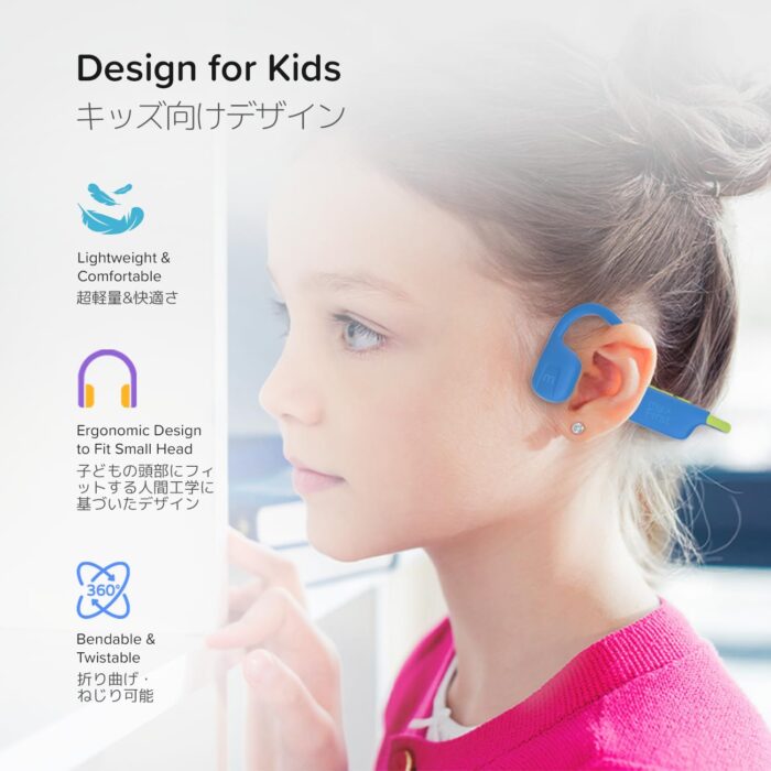OAXIS myFirst Headphones Airwaves Open-Ear Air Conduction Wireless Headphones for Kids with Safe Listening and Long Battery Life (Blue) - Image 5