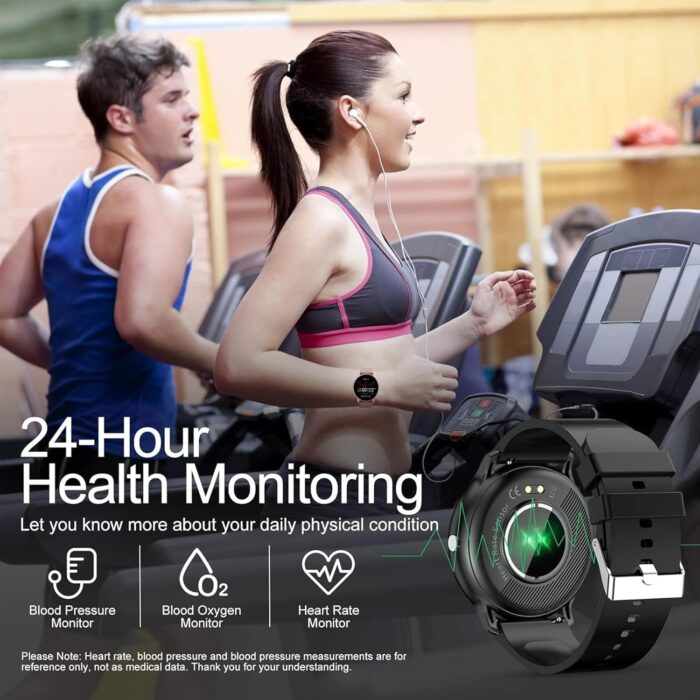 Smartwatch with Answer/Make Calls - 1.28" Smart Watch for Men Women, Ultra-thin Design, Fitness Tracker, activity tracker, Compatible with Android & iOS (Black) - Image 5