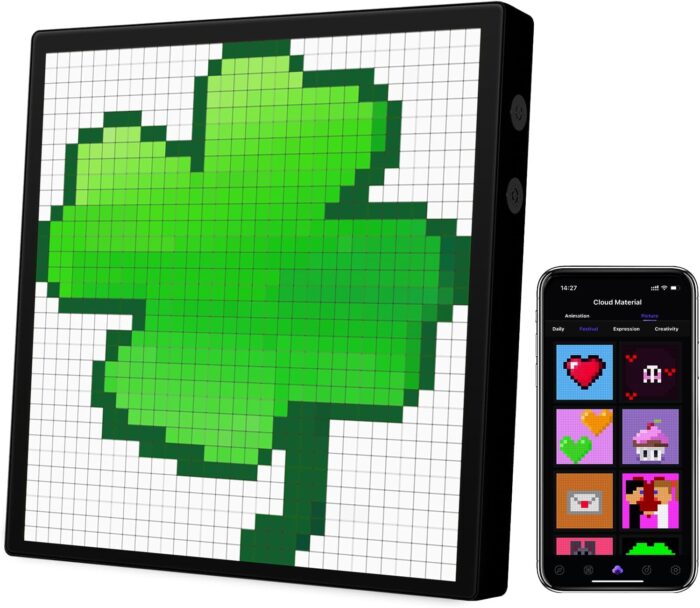 iDotMatrix LED Pixel Display, 32×32 Programmable Pixel Art Display with APP Control for Kids Boys Girls, Creative Animations,Fun Text and Digital Clock, Gaming Accessories for Desk/Wall Room Decor