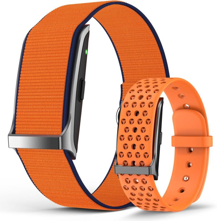 Smart Bracelet, Wearable Activity & Fitness Tracker Band, 24H Sleep Tracker, All-Day Continuous Heart Rate Blood Pressure Stress HRV Monitor, 120+ Sport Modes Smart Wristband with 2 Bands, Free APP
