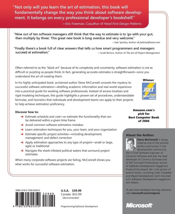 Microsoft Press Software Estimation: Demystifying the Black Art - Image 2