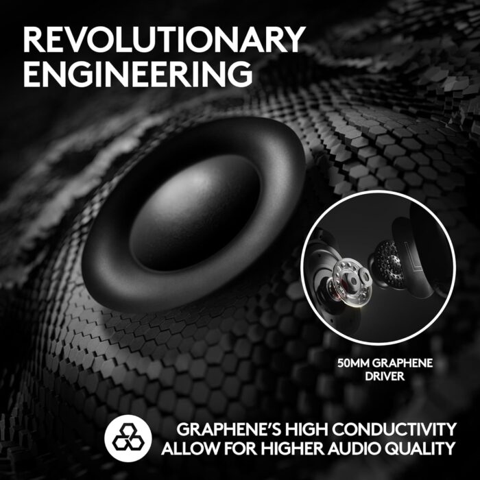 Logitech G PRO X 2 LIGHTSPEED Wireless Gaming Headset, Detachable Boom Mic, 50mm Graphene Drivers, DTS: X Headphone 2.0—7.1 Surround, Bluetooth/USB/3.5mm Aux, for PC, PS5, PS4, Nintendo Switch - Black - Image 4