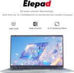 Elepad Laptop, 14.1Inch FHD IPS Screen, N4105 Processor, 6GB RAM 256GB SSD Expandable 1TB, Windows 11 Computer with 2 Stereo Speakers, WiFi-5, HDMI - Image 2