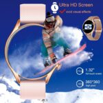 IP68 Waterproof Smartwatch for Women - Fitness Tracker Answer/Make Calls Heart Rate Blood Pressure Sleep Monitor Step Counter-Sport Running Digital Watch for Android iOS Phones (Pink) - Image 3
