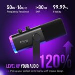 FIFINE XLR/USB Dynamic Microphone for Podcast Recording, PC Computer Gaming Streaming Mic with RGB Light, Mute Button, Headphones Jack, Desktop Stand, Vocal Mic for Singing YouTube-AmpliGame AM8 - Image 3