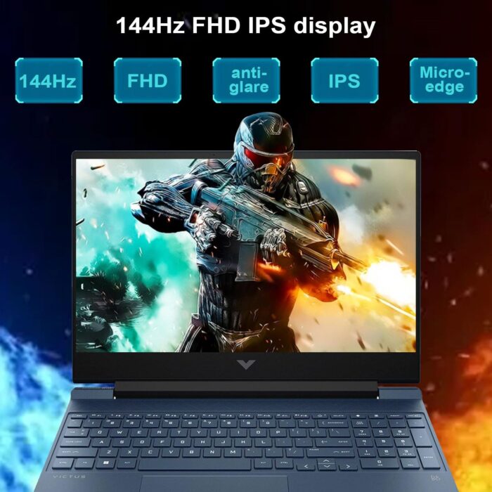 HP Victus 15.6 i5 Gaming Laptop, 15.6" FHD 1920x1080 144Hz, Intel Core i5-12450H, NVIDIA GeForce RTX 3050, 32GB RAM, 1TB SSD, Backlit KB, Touchpad, SD Card Reader,(UPGRADE) - Image 3