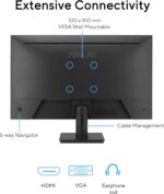ASUS VA279HG Eye Care Gaming Monitor: 27-inch, IPS, Full HD, 99% sRGB, Frameless, 120Hz, Adaptive-Sync, 1ms MPRT, HDMI, VGA, Low Blue Light, Flicker Free, Wall Mountable - Black - Image 6