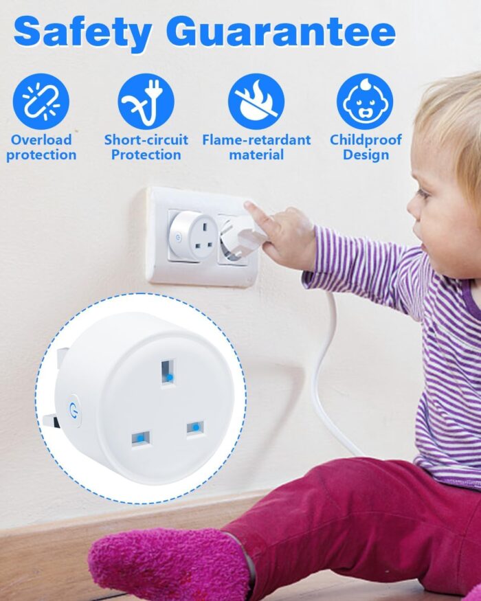 SKY-TOUCH 4 PACK WiFi Smart Plug, 16A Smart Outlet Plug Socket Compatible with Alexa, Smart Life APP Wireless Remote Control, with Remote Control & Voice Control, Timer Function, No Hub Required - Image 8