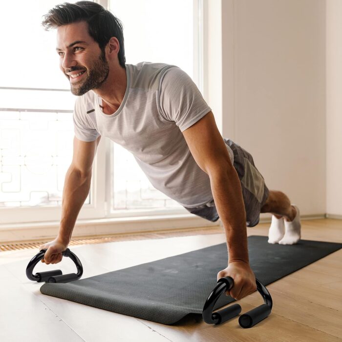 Double Self-Suction Sit Up Stand & Push Up Bar Set, Strength Training Push Up Handle, Sit-up Fitness Equipment with Foam Handle and Rubber Suction, Perfect for Floor Home Exercise, Gym & Press Fitness - Image 2