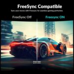 24 Inch Curved Gaming Monitor, 180Hz/144Hz FHD 1080P, 120% sRGB, 1ms, AMD FreeSync, Low Motion Blur, VESA Wall Mount, HDMI 1.4 & DP 1.2 – Black - Image 3