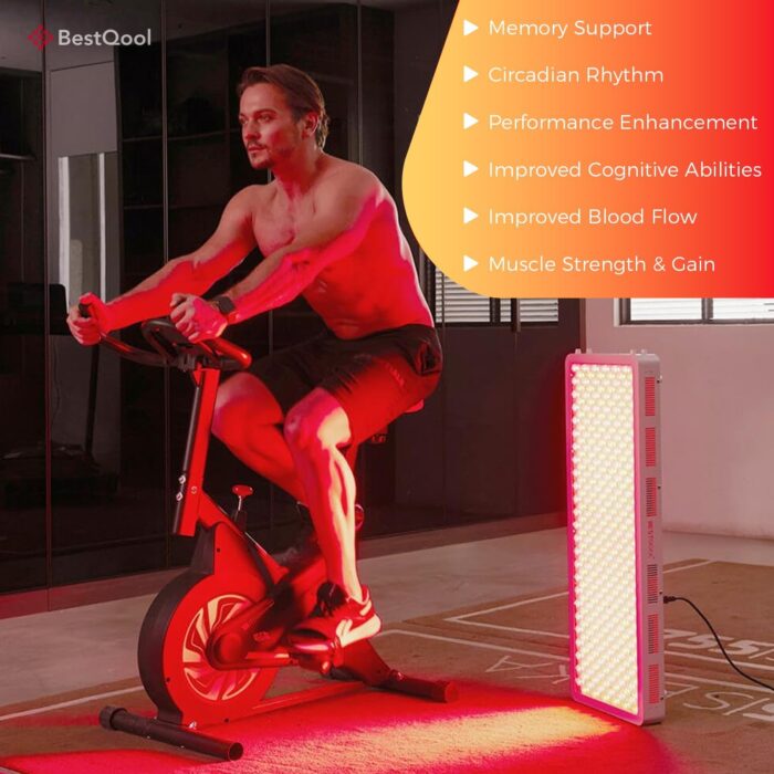 BestQool Red Light Therapy Device for Body, Face. 4 Wavelengths Full Body Near Infrared Light Therapy, Dual Chip 200 Clinical Grade LEDs, High Power Panel for Recovery, Skin Health, Pain. 340W. - Image 9