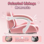 Dowinx Cute Gaming Chair with Cat Ears and Doll, Ergonomic Computer Chair for Girls with Footrest and Massage Lumbar Support, Comfortable Reclining Office Chair, 131.5 kg Load Capacity - Image 5