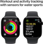 Apple Watch Series 10 GPS 42 mm Smartwatch with Jet Black Aluminium Case with Black Sport Band - M/L. Fitness Tracker, ECG App, Always-On Retina Display, Water Resistant - Image 4