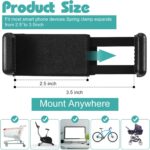 Amylove 2 Pcs Stroller Phone Holder Portable Cell Phone Holder Stand Universal Stroller Accessories for Parent Baby Toddler Phone Clamp with Non Slip Silicone Arm Grip for Shopping Carts (Black, Grey) - Image 2