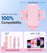 2025 BEST [Rally Racing-Grade] Car Phone Holder for Cars [95+LBS Strongest Suction] 3In 1 Dashboard Windscreen Vent Mobile Phone Holder for Car [Big phone & Thick Case Friendly] for iPhone Samsung - Image 5