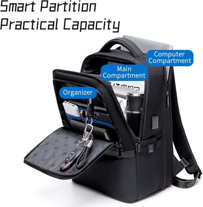 Arctic Hunter 16 Inch Expandable Laptop Backpack Water Repellent School Office Travel Day Pack with Built in USB port, B00490 - Image 8