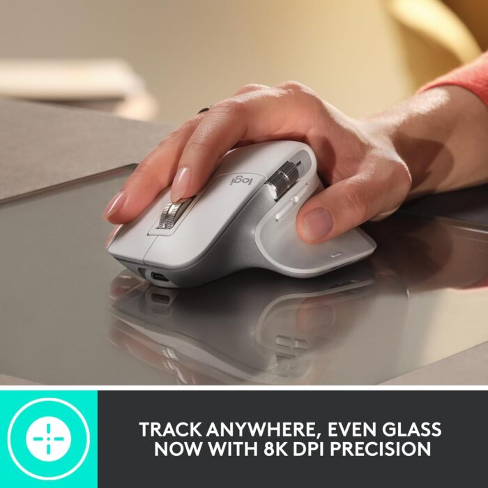Logitech MX Master 3S - Wireless Performance Mouse with Ultra-Fast Scrolling, Ergo, 8K DPI, Track on Glass, Quiet Clicks, USB-C, Bluetooth, Windows, Linux, Chrome - Graphite - Image 2