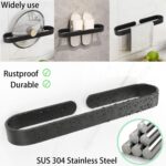 TocTen Hand Towel Bar/Towel Ring, No Drilling Stick on Wall Holder, SUS 304 Stainless Steel Rod, Strong Self Adhesive Hanger/Rack for Bathroom Kitchen, Matte Black - Image 5