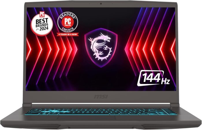 MSI Thin 15 15.6” 144Hz FHD Gaming Laptop: Intel Core i5-13420H, NVIDIA Geforce RTX 2050, 16GB DDR4, 512GB NVMe SSD, Cooler Boost 5, Win 11: Black B13UCX-2040US