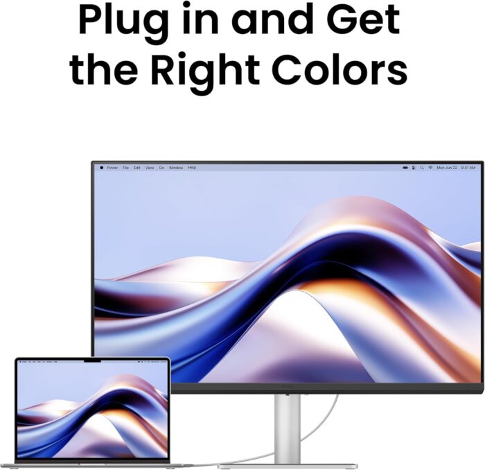 BenQ MA270U 27” 4K 3840x2160 Monitor for MacBook® Pro/Air, Dual USB-C, 90W Power Delivery, Mac Color Match, USB Hub, Brightness & Volume Control on Mac, Height & Tilt Adjustable Stand, P3 Color Gamut - Image 2