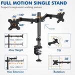 HEYMIX LIFE Dual Monitor Arm - Screen Mount Monitor Arm for Computer Monitors, Dual Monitor Stand for 2 Screen 13-27" Computer Screens, VESA 75mm/100mm Monitor Holder for Gaming&Office - Image 4